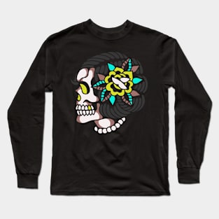 Lady skull rose Long Sleeve T-Shirt